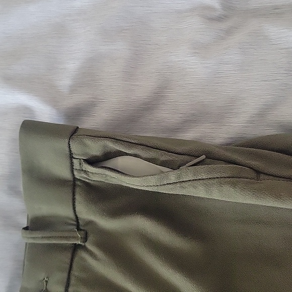 SPANX Olive Green Waistband Detail Trousers - Picture 2 of 6
